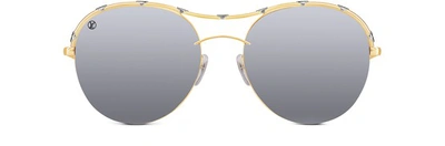 Shop Louis Vuitton Diabolo Menthe Sunglasses In Silver Mirror