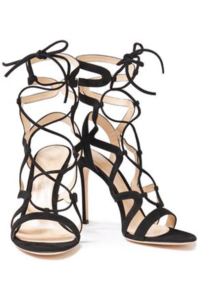 Gianvito Rossi Artemis 105 Lace-up Suede Sandals In Black | ModeSens