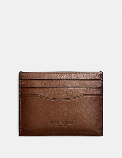 Shop Coach Card Case In Dark Saddle