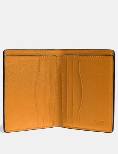 Shop Coach Slim Wallet In Colorblock With  Patch In Color<lsn_delimiter>dark Honey Multi