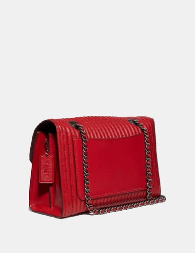 Shop Coach Parker With Quilting And Rivets - Women's In Red Apple/pewter