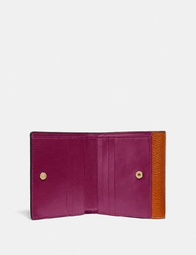 Shop Coach Tabby Small Wallet In Colorblock In Brass/dark Teak Multi