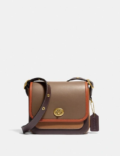 Shop Coach Rambler Crossbody 16 In Colorblock - Women's In Brass/elm Multi