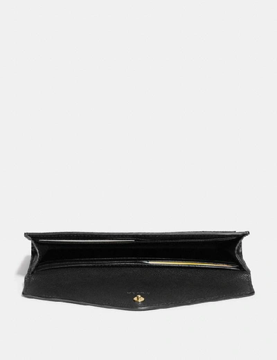 Shop Coach Soft Wallet - Women's In Black/light Gold