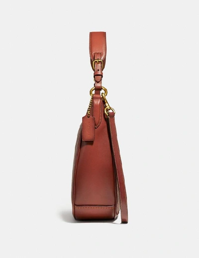 Shop Coach Sutton Hobo In Signature Canvas In Tan/rust/brass