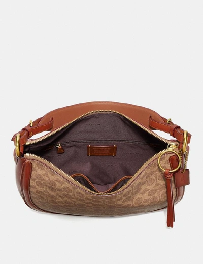 Shop Coach Sutton Hobo In Signature Canvas In Tan/rust/brass