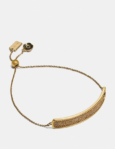 Shop Coach Pave Slider Bracelet In Yellow