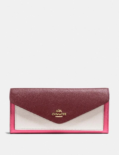 Shop Coach Soft Wallet In Colorblock In B4/confetti Pink Multi