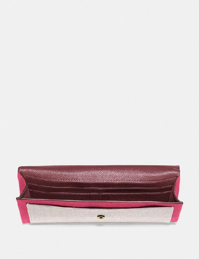 Shop Coach Soft Wallet In Colorblock In B4/confetti Pink Multi