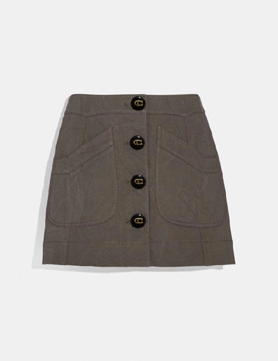 Shop Coach Short Cargo Skirt In Anthracite