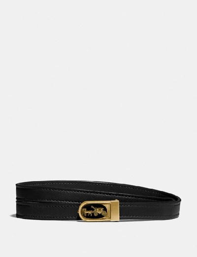 Shop Coach Horse And Carriage Buckle Belt, 15mm In Brass/black