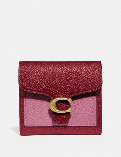 Shop Coach Tabby Small Wallet In Colorblock - Women's In Brass/deep Red Multi