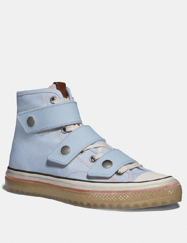 coach high top button up sneaker