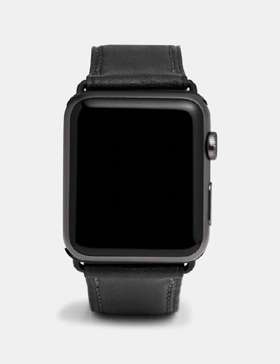 Shop Coach Apple Watch® Strap, 42mm In Black