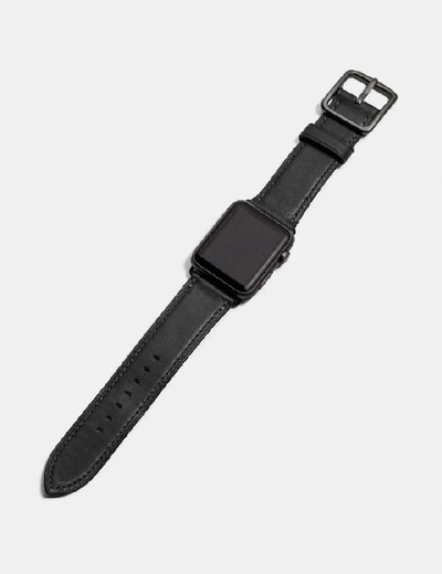 Shop Coach Apple Watch® Strap, 42mm In Black