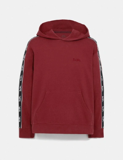 Shop Coach Horse And Carriage Tape Hoodie In Dark Cardinal