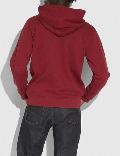 Shop Coach Horse And Carriage Tape Hoodie In Dark Cardinal