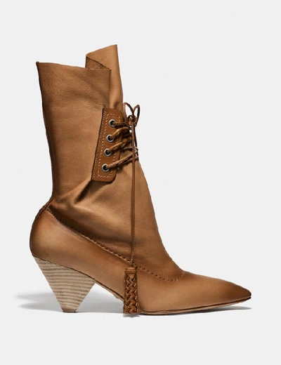 Shop Coach Lace Up Tassle Boot In Brown