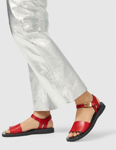 Shop Coach Ankle Strap Sandal In Red.