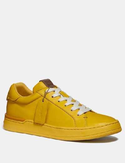 Shop Coach Lowline Luxe Low Top Sneaker In Color<lsn_delimiter>lemon