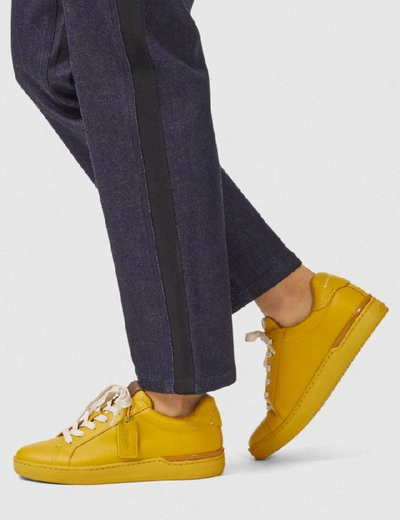 Shop Coach Lowline Luxe Low Top Sneaker In Color<lsn_delimiter>lemon