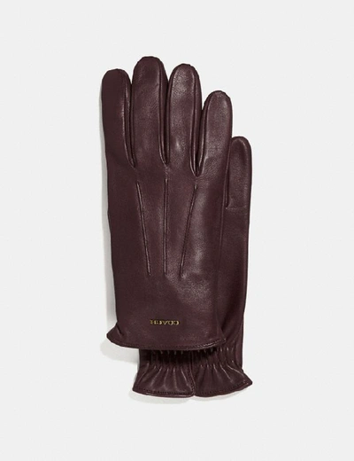 Shop Coach Tech Napa Gloves In Mahogany