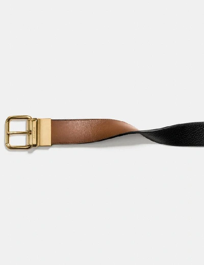 Shop Coach Harness Buckle Cut-to-size Reversible Belt, 38mm In Dark Saddle/black