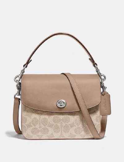 Shop Coach Cassie Crossbody 19 In Signature Canvas - Women's In Light Nickel/sand Taupe