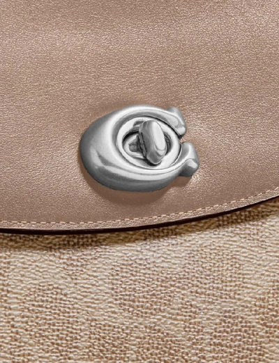 Shop Coach Cassie Crossbody 19 In Signature Canvas - Women's In Light Nickel/sand Taupe