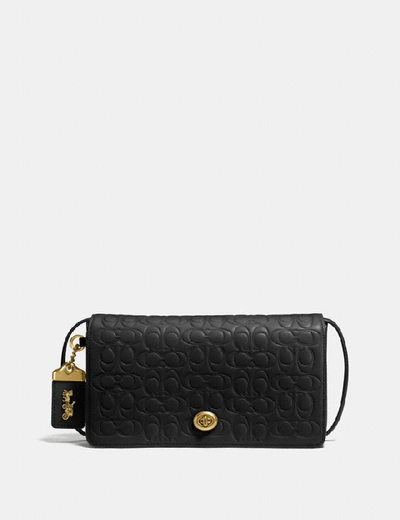 Shop Coach Dinky In Signature Leather - Women's In Ol/black