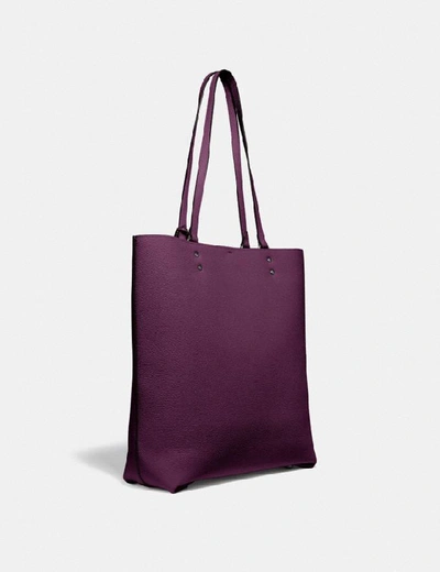 Shop Coach Plaza Tote In Pewter/boysenberry