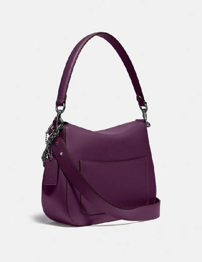 Shop Coach Signature Chain Hobo - Women's In Pewter/boysenberry