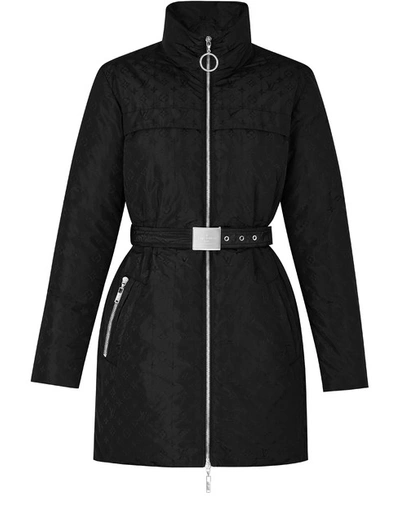 Shop Louis Vuitton Monogram Taffetas Coat In Noir