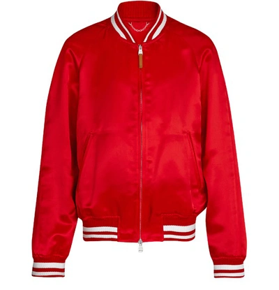 Shop Louis Vuitton Embroidered Souvenir Jacket In Red