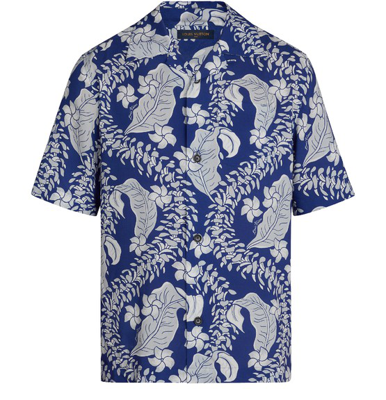 Louis Vuitton Hawaiian Shirt In Blue | ModeSens
