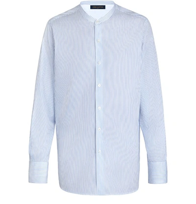Shop Louis Vuitton Grandad Collar Shirt In Gris