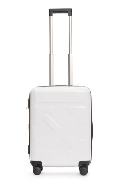 Shop Off-white Arrow 21-inch Hard Side Trolley Wheeled Suitcase In White White