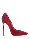 CASADEI 120Mm Blade Suede & Patent Leather Pumps, Burgundy