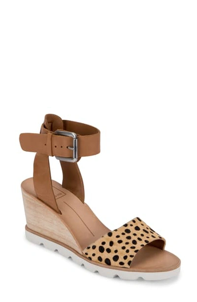 Shop Dolce Vita Melika Wedge Sandal In Leopard Print Calf Hair