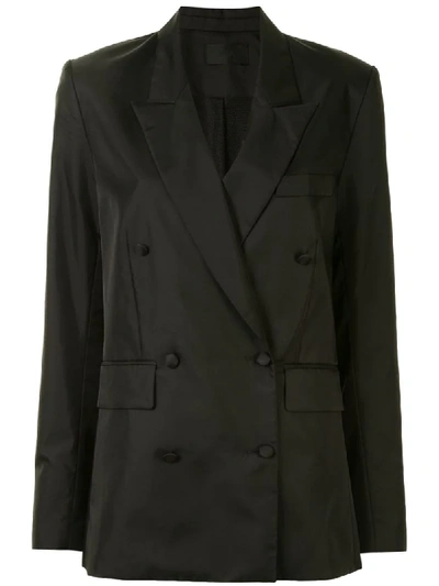 Shop Rta Fitted Double-breasted Blazer In Black