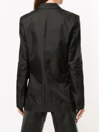 Shop Rta Fitted Double-breasted Blazer In Black