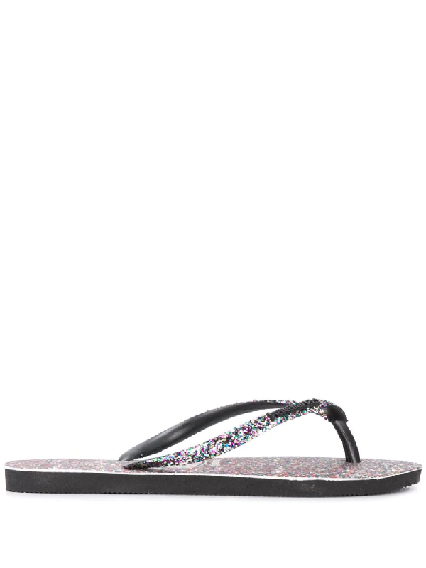 black glitter havaianas flip flops