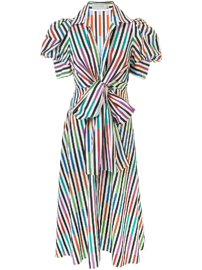Shop Silvia Tcherassi Striped Colour-block Shirt Dress In Multicolour