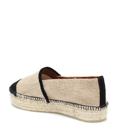 Shop Castaã±er Killa Canvas Platform Espadrilles In Beige