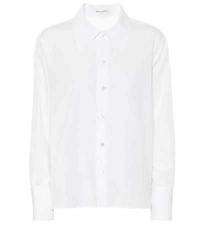 Shop Saint Laurent Cotton Poplin Shirt In White