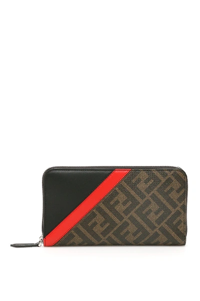 Shop Fendi Ff Diagonal Continental Wallet In Multi