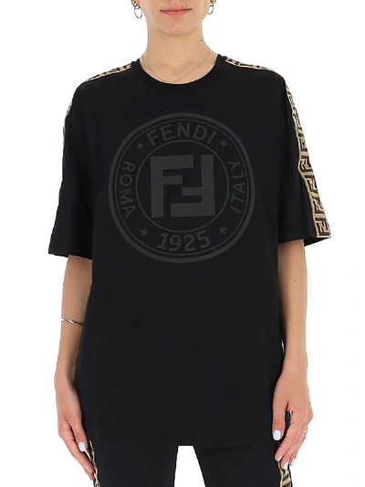 Shop Fendi Logo Printed T In Black