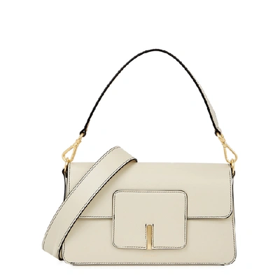 Shop Wandler Georgia Ivory Leather Top Handle Bag In Cream