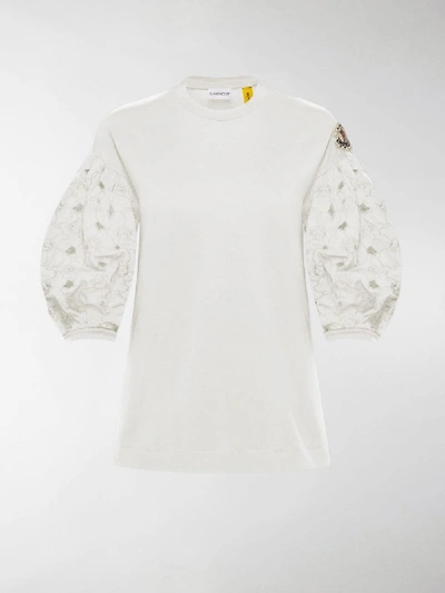 Shop Moncler Genius Simone Floral-print T-shirt In White