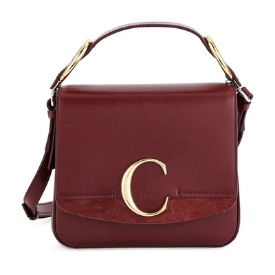 Shop Chloé C Small Bag In Burnt Mahogany